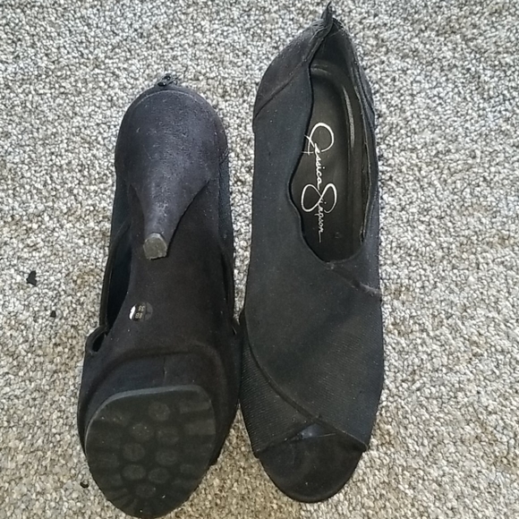 Jessica Simpson Ankle Bootie Peep Toe Platform - Picture 4 of 4